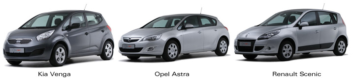Kia Venga - Opel Astra - Renault Scenic