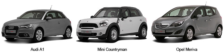 Audi A1 - Mini Countryman - Opel Meriva